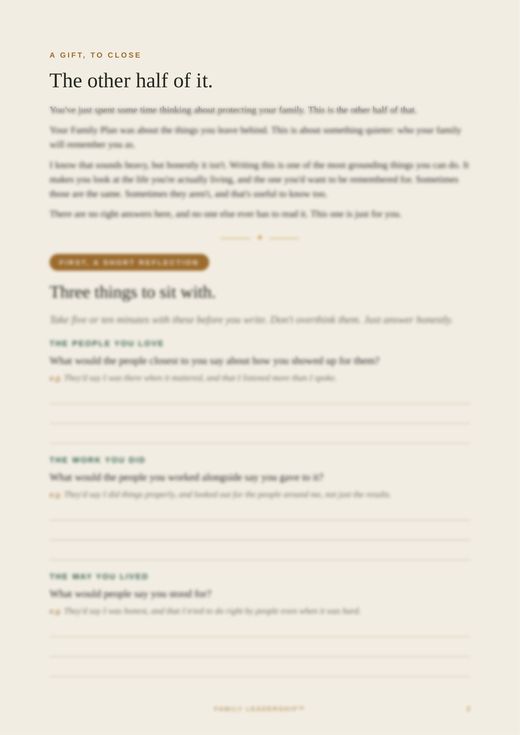 A page from the Lasting Imprint: the other half of it, and three things to sit with