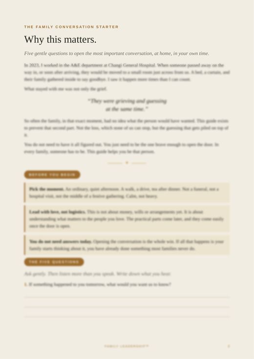 The Conversation Starter guide’s first page: Why this matters